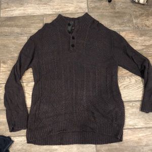 Buckle Charcoal Grey Cable Knit Pullover